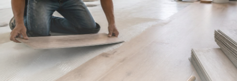 Professional flooring installation in progress